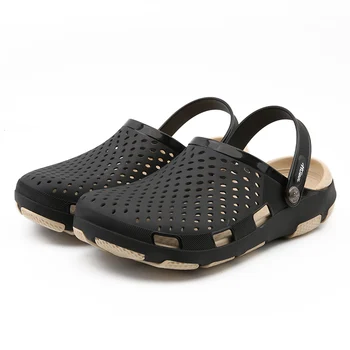 Nova Verão de Geléia de Calçados masculinos de Alta Qualidade Sapatos Casuais de Moda de Sandálias de Praia Oco Chinelos Homens Flip-Flops Luz Sandálias