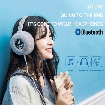 Novas Manter Aquecido Sem Fio Bluetooth Fones De Ouvido Com Microfone, Música Do Fone De Ouvido Estéreo De Inverno Abafador Auricular Para As Mulheres Dom Crianças