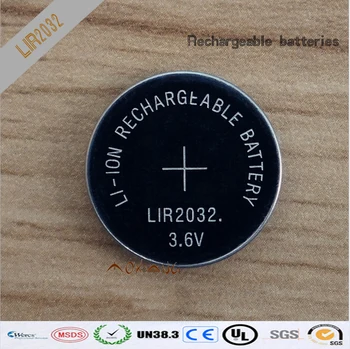 Novo! 10pcs/lot LIR2032 3,6 V Li-on Recarregável Botão Bateria de Célula tipo Moeda Pode Substituir CR2032 para relógios