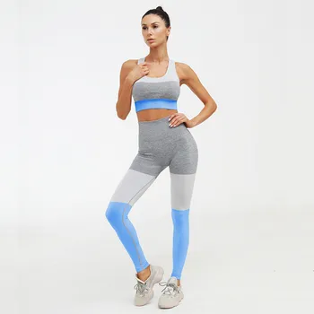 Novo 3 Cores de Costura Energia Perfeita Conjunto de Yoga 2pcs Ginásio de Roupas Para Mulheres de Yoga Legging Conjunto de Tiras Sutiã sem costura Yoga Superior
