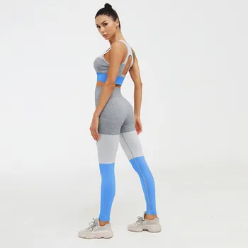 Novo 3 Cores de Costura Energia Perfeita Conjunto de Yoga 2pcs Ginásio de Roupas Para Mulheres de Yoga Legging Conjunto de Tiras Sutiã sem costura Yoga Superior