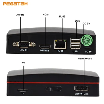 Novo 8ch H. 265 5MP MINI NVR Rede de gravação de Vídeo para Câmera do IP de P2P de Suporte eSATA TF Slot Mouse USB Controle Remoto