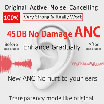 Novo Air30 Pro TWS 45DB ANC Fones de ouvido sem Fio Bluetooth Fones de Áudio Espacial Cancelamento de Ruído HD MICROFONE Sensor de Luz PK Air21