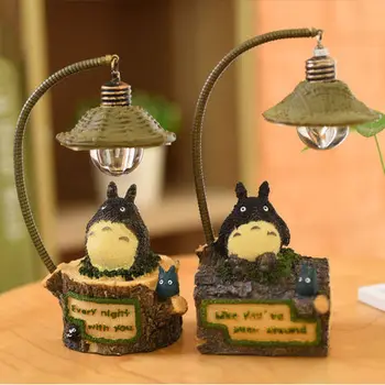 Novo Criativo Resina de desenhos animados Totoro Noite do DIODO emissor de Luz de Cabeceira, Luzes da Noite para o Quarto de Cabeceira de Decoração de Casa de Crianças de Aniversário, Presente de Natal