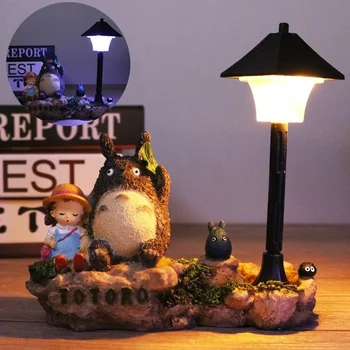 Novo Criativo Resina de desenhos animados Totoro Noite do DIODO emissor de Luz de Cabeceira, Luzes da Noite para o Quarto de Cabeceira de Decoração de Casa de Crianças de Aniversário, Presente de Natal