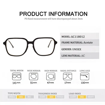 Novo Design Grande Quadro Do Acetato Mulheres Homens Óptico De Óculos De Miopia De Prescrição De Óculos De Leitura Espetáculo Quadro