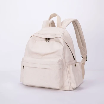 Novo simples, de grande capacidade de lona ombro escola de arte saco casual mochila de viagem mulheres