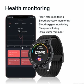 Novos Esportes Smart Watch Homens Mulheres Personalizado Mostrador do Relógio 90+ Fitness Tracker de 1,3 Polegadas IP68 Impermeável Smartwatch Para Android IOS Telefone