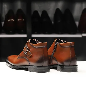 Novos fabricantes de atacado primeira camada de couro Martin botas homens clássico Britânico de negócios high-end jovens formal sapatos de homens quentes