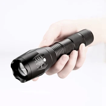 O CREE Lanterna LED XML L2 5000LM Alumínio à prova de água Zoomable Lanterna Tática Luz Para 18650 Bateria Recarregável Para Camping