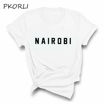 O Dinheiro De Assalto A Casa De Papel Nairobi T-Shirt Mulheres Homens Verão Do Algodão De Manga Curta T-Shirt Femme De Grandes Dimensões Camisa Unissex