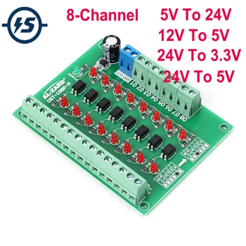 O Isolamento fotoelétrico de Nível de Módulo Conversor de Voltagem de Saída PNP PLC Módulo de Sinal 24V 5V/5V A 24V/12V Para 5V 8-Canal 8