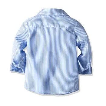 O Novo Menino Criança Fantasia Conjunto Para Bebê Menino Crianças Terno Listrado Camisa + Calça +Grande + Arco De 4 Peças De Bebê Roupa Para Menino De 2 A 8 Anos De Idade