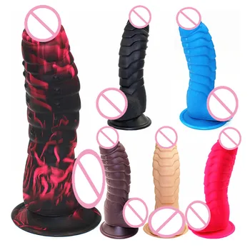O mais novo! Colorido Dragão Escalas Enorme Vibrador Com Ventosa Pênis Enorme Para Masturbação Feminina Casais Flertar Adultos Produto Sex Shop