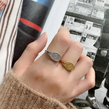 O sol e a lua de ouro anel de sinete para as mulheres 925 prata esterlina hipoalergênico abrir anel vintage moda 2021