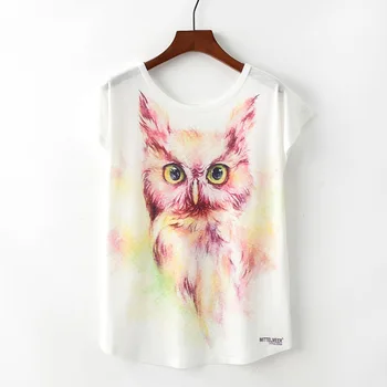 O verão das Mulheres T-Shirts 2020Harajuku Kawaii Animal Bonito Gato Gostoso Unicórnio T-shirt de Impressão Causal O-Pescoço Curto Manga Solta Tops