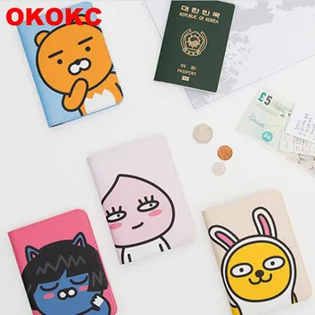OKOKC dos desenhos animados de Alta Qualidade PU Capa de Passaporte Impermeável de Couro PU de Viagem Titular do Passaporte Acessórios de Viagem