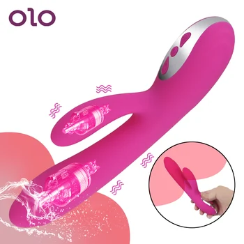 OLO 12 Velocidade de Coelho Vibrador Aquecimento Vibrador Estimulador do Clitóris Ponto G Vaginal Massager do Brinquedo do Sexo para Mulheres Adultas Produto