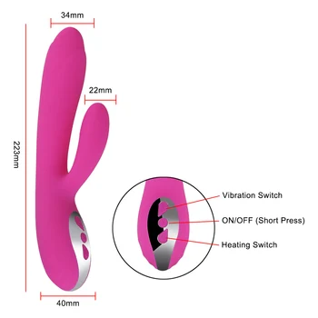 OLO 12 Velocidade de Coelho Vibrador Aquecimento Vibrador Estimulador do Clitóris Ponto G Vaginal Massager do Brinquedo do Sexo para Mulheres Adultas Produto