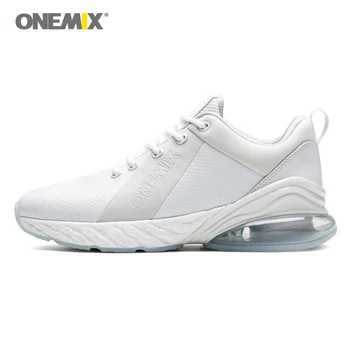 ONEMIX Almofada de Ar de Mens Running Shoes Bom 270 Inverno Sapatos de Couro de Absorção de Choque na Entressola Para Mulheres Exterior de Jogging Sapatos