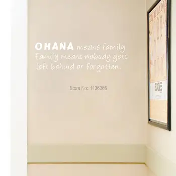 Ohana Significa Família Citação Adesivo De Parede Arte Letras De Vinil Palavras De Autocolantes De Parede Decoração Da Casa
