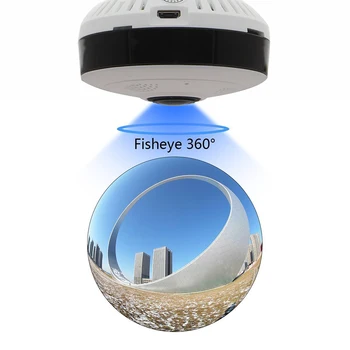 Olho-de-peixe Câmera de Segurança de 360 Graus 960P sem Fio Panorâmica da Câmera do IP de 1.3 Megapixel HD Monitorização de Vigilância de Vídeo Visão Noturna