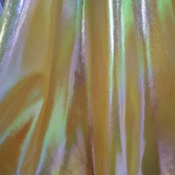 Ombre Lycra Bronzeamento Tecido Lasering Cosplay Palco Club Vestido de Decoração de Tecido Mágico de Cores Brilhantes, boneca, Vestido de dança