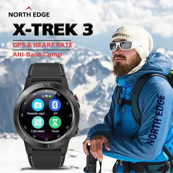 Original BORDA Norte GPS Smart Watch Homens Bússola frequência Cardíaca Pedômetro BT Chamada de Tempo Altímetro Esportes ao ar livre Smartwatch X-Trek3