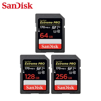 Original SanDisk Extreme PRO de Alta Velocidade 170MB/S de Cartão de Memória SD de 64GB V30 U3 C10 SDXC Cartão de Memória MicroSD