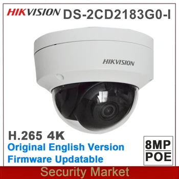 Original hikvision de 8Mp DS-2CD2183G0-eu substituir DS-2CD2185FWD-eu 4K Exterior WDR Fixo de CFTV IP POE do IR Câmera de Rede de Dome