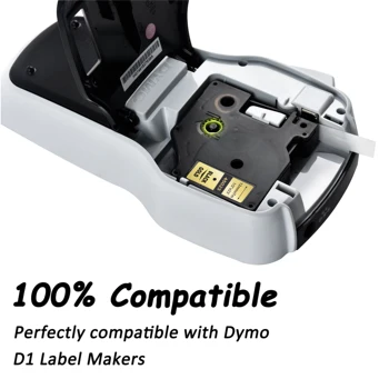 Osvaldo luz Dymo D1 45023 compatível para DYMO D1 Rótulo de Fitas de 12mm preto em gold Label Maker Adequado Label Manager 210 450 LM160