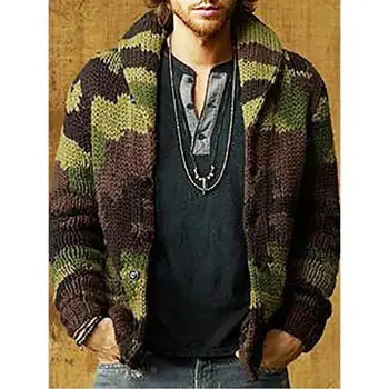 Outono/Inverno Explosivo Roupas masculinas Europeu 2020 Americano de Moda de Camuflagem Impresso Camisola da Lapela da Jaqueta Slim