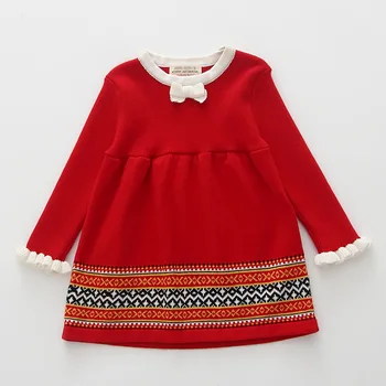 Outono inverno para crianças de tricô de lã vestido de 2020 as novas meninas' malha lace vestido de Princesa, Bebê de algodão de malha de lã do vestido