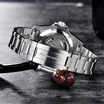 PAGANI Design de Marcas de Topo, Homens Negros Relógios Relógio Mecânico Automático Vidro de Safira Esporte Impermeável 100M Masculino Relógio Para Homem