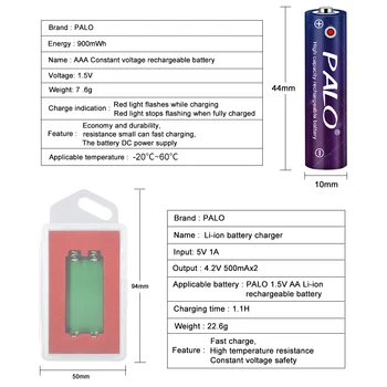 PALO Bateria AAA 900mWh de 1,5 V de iões de Lítio AAA bateria recarregável de Brinquedo de Controle Remoto de luz Batery de 1,5 v aaa bateria do li-íon