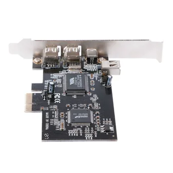 PCI-e 1X IEEE 1394A 4 Porta(3+1) Firewire Adaptador de Cartão de 6-4 Pinos Para PC Desktop