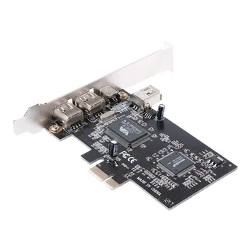 PCI-e 1X IEEE 1394A 4 Porta(3+1) Firewire Adaptador de Cartão de 6-4 Pinos Para PC Desktop