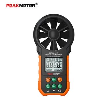PEAKMETER PM6252A/PM6252B Anemômetro Digital de Velocidade do Vento, Volume de Ar de Medição do Medidor de 30m/s LCD PM6252B com RH Porta USB