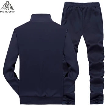 PEILOW plus size L~7XL 8XL casaco de inverno homens outwear casacos de Moletom Agasalho Homens sportswear Atleta masculino do conjunto jaqueta+calça