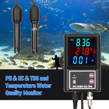 PH E EC E TDS e Temperatura de Água de Qualidade Multi-Parâmetro de Monitor com a BT, a Conexão sem Fio Digital Online Medidor Preciso Testador