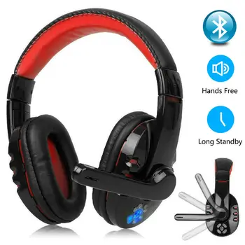 PRO Auscultadores sem Fios com Cancelamento Ativo de Ruído Fones de ouvido Bluetooth Fone de ouvido para Jogos Fones de ouvido Mic LED para Jogos de PC Portátil