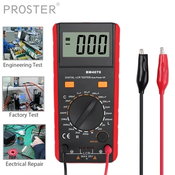 PROSTER para BM4070 LCR medidor de capacitância, Indutância Resistência de auto-descarga LCD Multímetro Digital Tensão Tester Multimetro