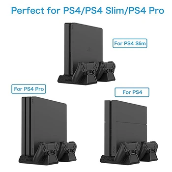 PS4/PS4 Slim/PS4 PRO Suporte Vertical com Ventoinha de Arrefecimento do radiador de Controlador Duplo Carregador Estação de Carregamento para a SONY Playstation 4