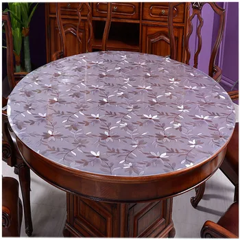 PVC toalha de mesa toalha de mesa transparente toalha impermeável cozinha padrão de petróleo toalha de mesa de vidro pano macio 1.0 mm