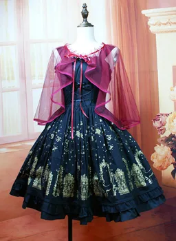 Palácio sweet lolita net fios vintage três maneiras de usar saia vitoriana capa de lolita gótica kawaii girl loli cos