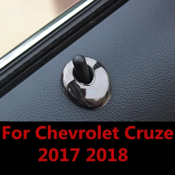 Para Chevrolet Cruze 2017-18 4pcs Estilo Carro de Interior Porta de Metal, Trava da Tampa Mencionar Modificado Decorativos Círculo Guarnição Acessórios