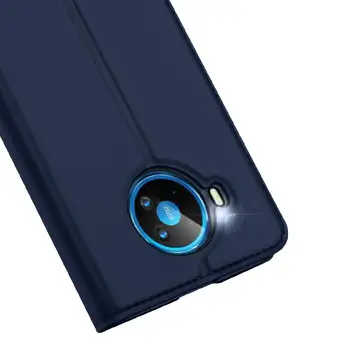 Para DUX DUCIS Para Nokia 8.3 5G Tampa do Telefone Móvel de Proteção estojo de Couro Com Slot de Cartão de Cor Pura Anti-Derrapante à prova de Choque