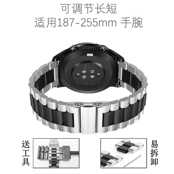 Para Huawei GT Correia de Relógio 22mm de Metal de Aço Inoxidável Pulseira Para Samsung Galaxy Watch 46mm Engrenagem S3 Classic Pulseira