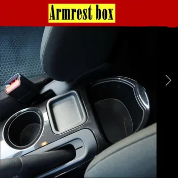 Para Juke ESQ apoio de braço, caixa central de Armazenamento de conteúdo da caixa de suporte de copo cinzeiro da decoração interior do carro-acessórios styling 14-17