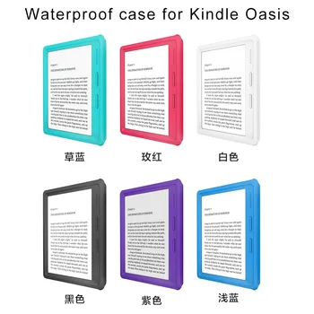 Para Kindle Oásis à prova d'água,Poeira e à prova de Choque Selado Cheio de Protecção de Caso com Tocou Protetor de Tela Transparente Preto